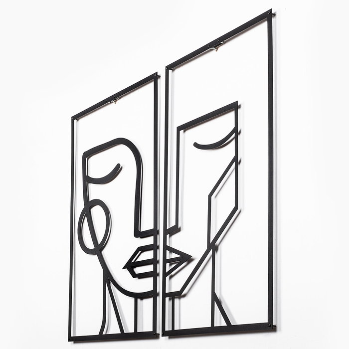 Wallity Woman Face Escultura de Pared en Negro